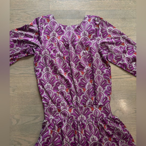 The Limited Purple Paisley Boho Short Sleeve Dress Womens medium - Picture 2 of 9